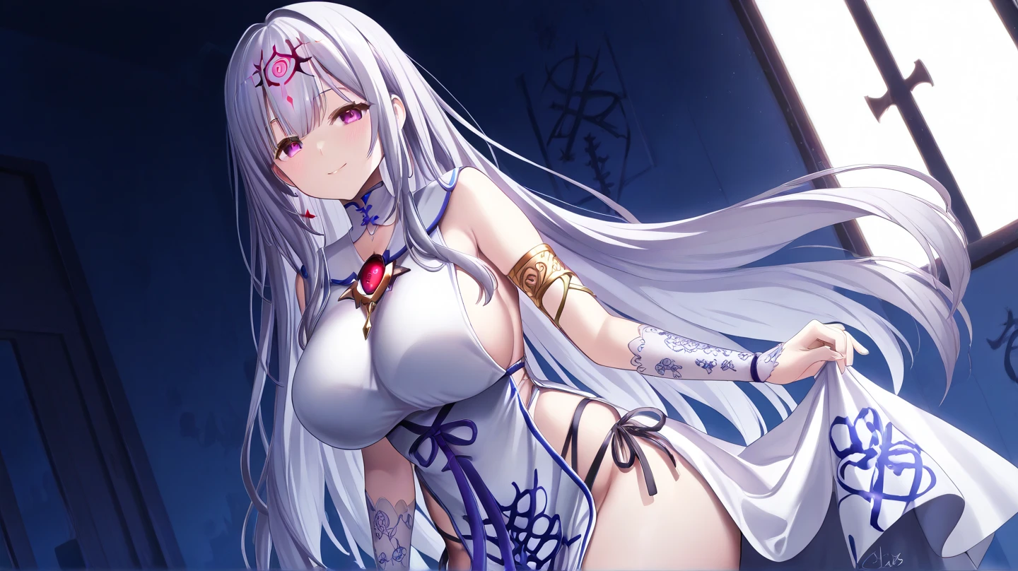 Anime girls wearing bikinis,Mobile phone in hand, white-haired god, seductive anime girls, Perfect white haired girl, white haired Cangcang, beautiful and seductive anime woman, Best anime 4k konachan wallpaper, azur lane style, white haired lady, Ayaka Genshin impact, onmyoji, Anime goddess, A scene from the《azur lane》videogame