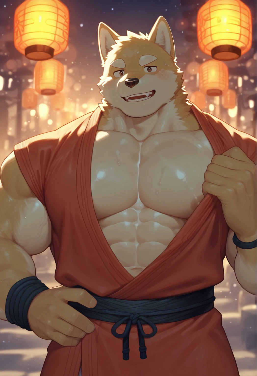 hairy,((bear,Long sleeve karate gi,white socks)),bara, furry, furry_male,male focus, solo, muscular male, (((green bear))), (((green fur))), green hair, red eyes, beard, white eyebrows, male,Common,full body picture((Extremely lifelike shadow,masterpiece,Very detailed,lifelike)), ((Cat)),dynamic poses,in the bedroom,Black-rimmed glasses,smirk,The action of wearing a belt,window location,side,night((Extremely lifelike background,masterpiece,Very detailed,lifelike)),Wearing white socks