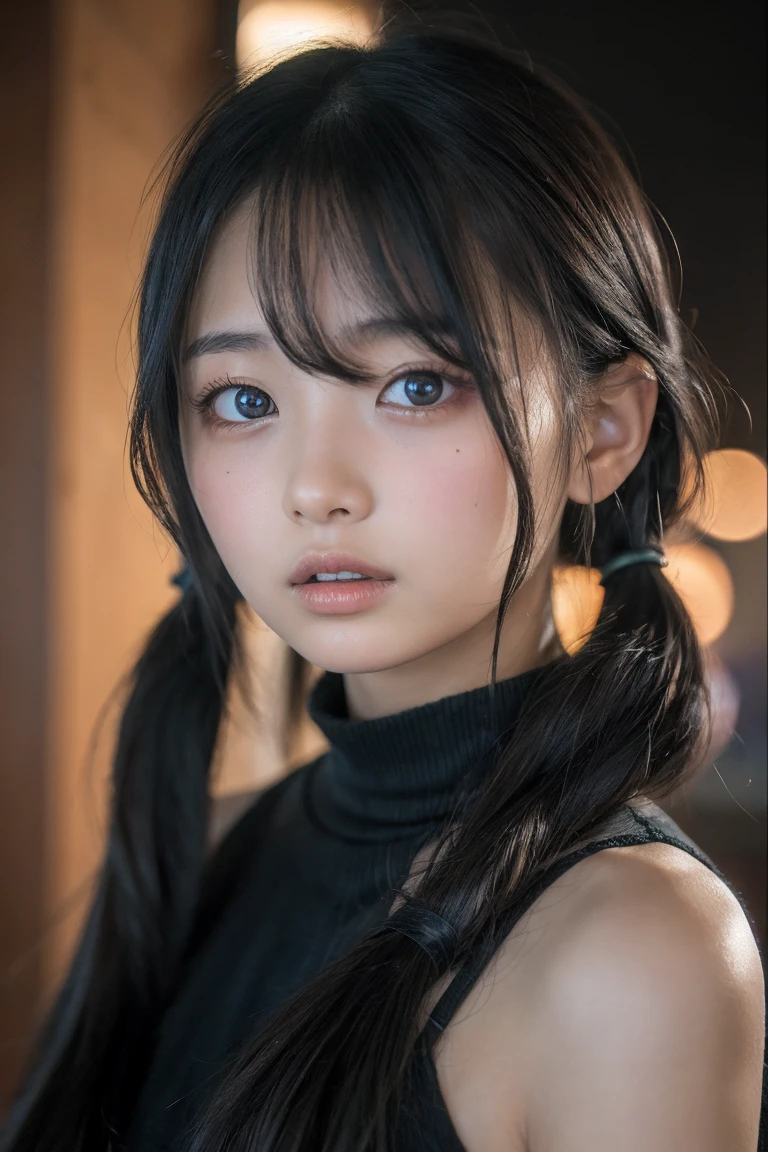 (8k、Raw photography、highest quality、masterpiece:1.2),(black haired、very short hair:1.8),(twin mitsu braid:1.4)、show viewer,Looking at the front,erotic,White skin,(She is wearing a pink and light blue 。.:1.7)、()、(Clothing that emphasizes the shape of your chest、publish one'skin:1.8)、(big breasts :1.4)、slim body shape、ultra high resolution,beautiful,beautiful fece,(alone、no background:1.9),whole bodyボディー,japanese woman,(Photoreal:1.37)、photon mapping,reality、(Baby-faced and cute: 1.0)、(cute smile: 1.7)、(With a round face: 1.7)、radio city、Physically based rendering、depth of field rally background、photograph, (I can see your knees,close up of thighs:1.5),whole body、super fine