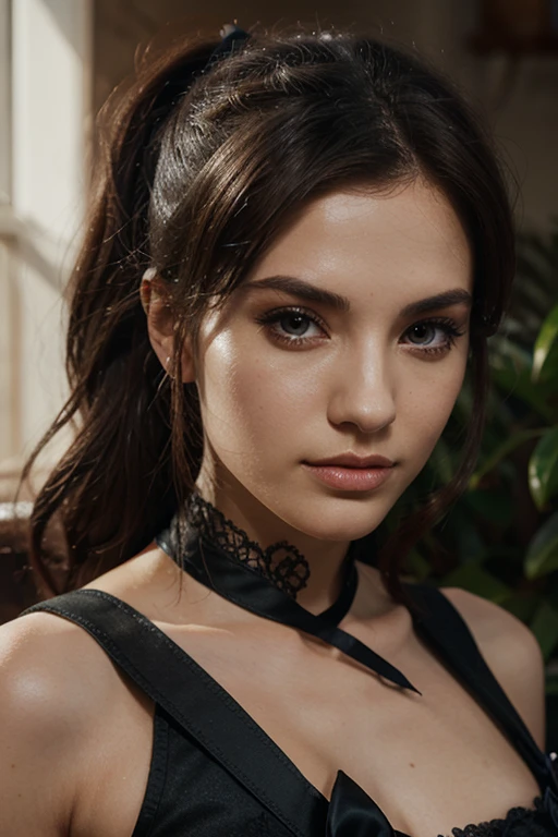 Kiera Knightley, 25 ans, delicate, poudre de contour, sexy, gothique, maquillage noir, black lipstick, tenue noire et violette, lace spider web, French touch, cheveux de longueur moyenne, grains de beauté,  sourire romantique, Seductive look, bonne couverture, de nuit, éclairée par les flashs des photographes, de nuit, dans un fjord, Milky Way, skin details, pores de la peau, sexy, Appareil photo numérique Kodak Smile 10MP, tendance on Behance, H