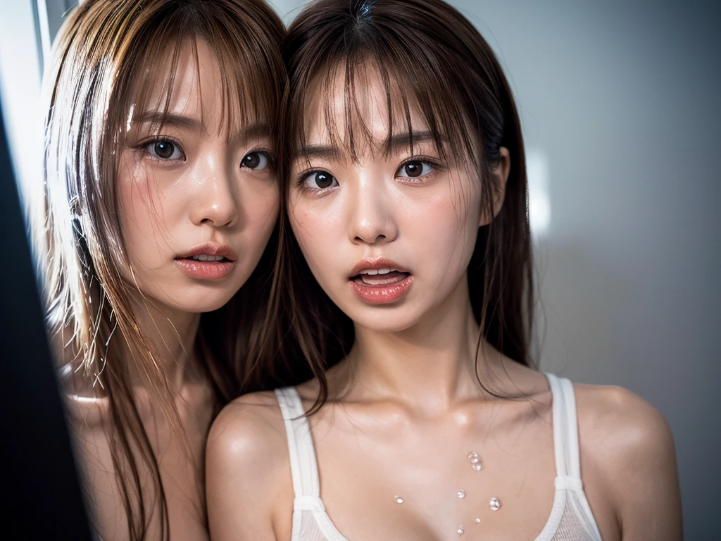 NSFW, full , (8yk、Raw photo、photographrealistic:1.5),(Ideal ratio body proportions,Beautiful arched body:1.6),(Vulgarity,erotic:1.5),((Best Quality, 8K, masutepiece: 1.3)), sharp: 1.2, Perfect Body Beauty: 1.4, Slim abs: 1.2, ((Layered Hair Style, Small breasts,pink areolae: 1.3)), (topless,Low-rise miniskirt: 1.1), ( Massage parlor: 1.2), Highly detailed face and skin texture, Detailed eyes, Double eyelids, Looking at the camera,(Touching a man:1.5),,by Alex Maleev, Professional, Canon Camera, Nikon Camera, sharp, Bokeh, Studio Quality, fish-eye lens, by Robert Capa ,