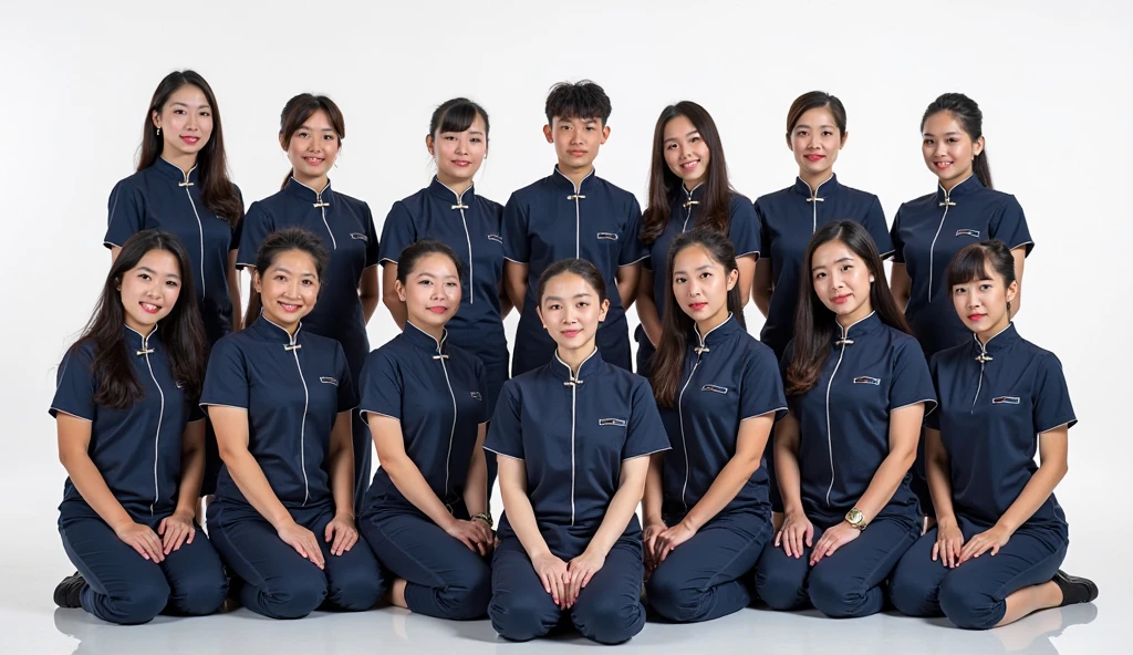 Several women in blue and white jackets sat on the floor, wearing track and field suit, from china, Wu Liu, Student, Wearing track suit, photo from the olympic games, Lady, photograph taken in 2 0 2 0, slideshow, Family, Special, wei wang, blog-photo, A picture, wining, Still picture, Highlight