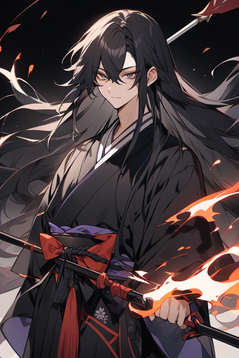 Puppets,Black-haired man in Hanfu,Dark Night Mountains,Anime style,Author: Obito Kubo。8K分辨率,control, --auto