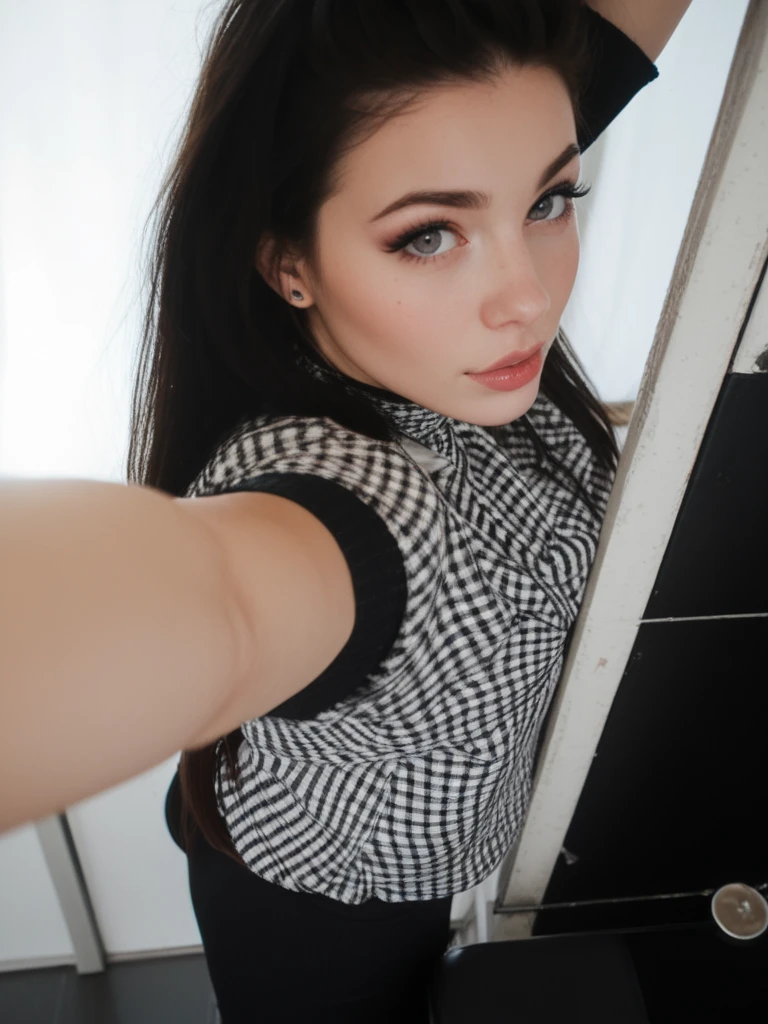 best quality, masterpiece, 1girl, Beautiful face, (photo realistic:1.3), rim lighting, (high detailed skin:1.2), 8k uhd, dslr, high quality, high resolution, 4k, 8k, Bokeh, absurdres, best ratio four finger and one thumb, (realistic:1.3), cute 1girl, wearing black formal blazer, medium breasts, short skirt,