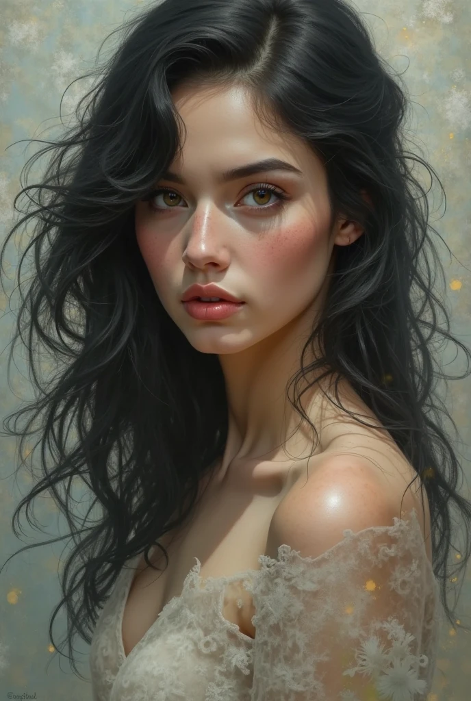 Give me a , languid, soft-boned, gentle and pretty..
That she has black hair and is humble And has clothing made of a dress that is burnt That she is a dark-skinned girl