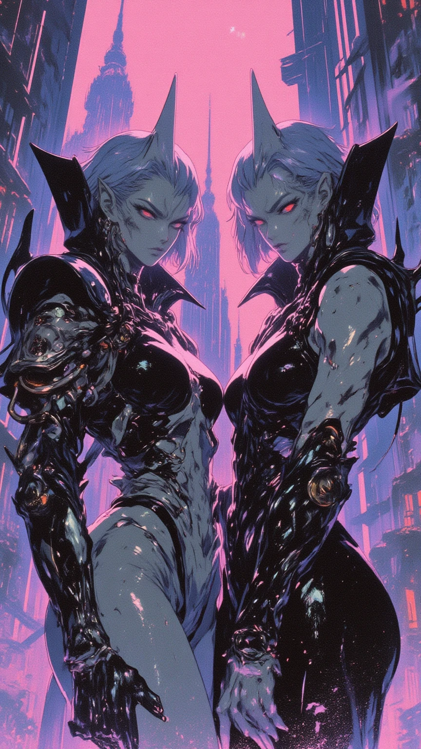 NSFW, ((long ponytail, black skin Drow)), (gigantic breasts, huge breasts, Big breast), firm breasts , tall girl, slim waist, curvy figure, arms behind back, white hair
