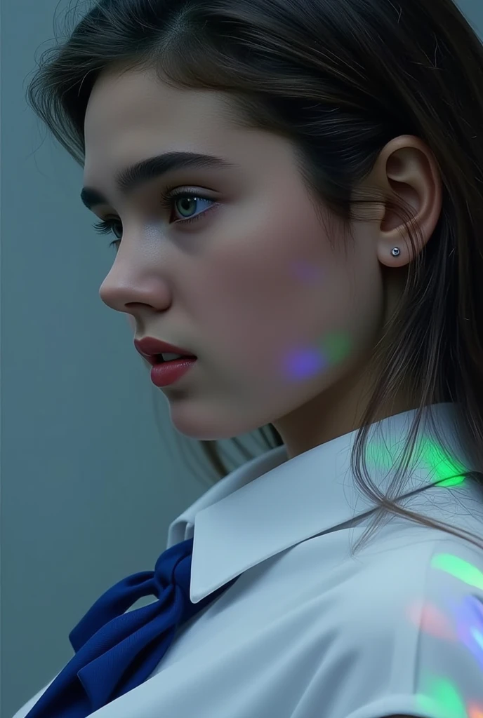 (Best Quality), Masterpiece, Extremely detailed CG uniform 8K illustration, high color, extremely high color saturation, all the colors deepened, center composition, extremely detailed lights and shadows,, 1 19 year old chubby bdsm girl, tied with sailor ropes 1 girl looking at the wall, extremely detailed face and eyes, Medium long hair, sportswear, colorful clouds
