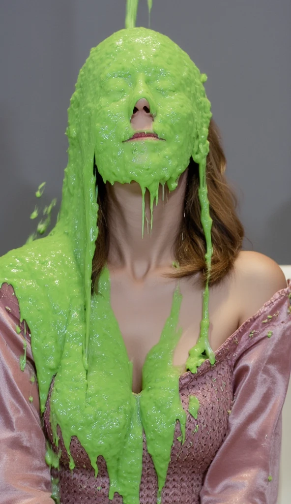 (high resolution), (8K), (very detailed), (beautiful and detailed black eyes), (best quality), (super detailed), (masterpiece), (wallpaper), (detailed face), solo, (dynamic pose), 1 female, (Japanese girl), open legs, transparent sludge, bathroom shower, tummy down, green sludge, open legs, lower body closeup, glowing skin, slim, Model, Massage, Firm elastic medium breasts, Round plump elastic buttocks, sheer, moaning, enjoyment, looking at the audience, (no bra), (no panties), no clothes, show off, green sludge on hair and skin, Shocked Asian woman covered in green sludge, green sludge dripping, greenish liquid, green slime, green sludge everywhere, character is covered in liquid, sludge, dripping goo, oozing wet and slimy, beautiful green liquid, expressing humiliation