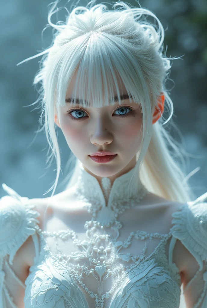 Cirila Fiona Ellen Rhiannon,Highest image quality,excellent details,超A high resolution,(fidelity:1.4), Favor the details,closeup cleavage,riding a dragon,Tech Dragon Knightmech,He has a delicate and beautiful face,((Blue-white flying semi-mechanical fuselage:1.8)),Raised sexy,frontage,futuristic cities,Mechanically aesthetic,Virtual Engine 5,Perfect Detail Rendering,rendering by octane,hyper HD、(Translucent off-shoulder white dress)