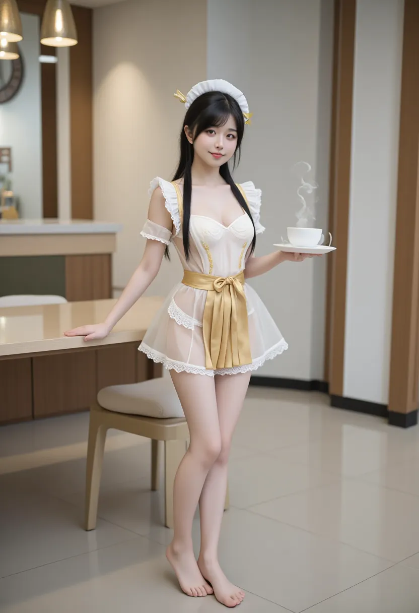 Wearing the sexiest checked maid outfit in the world,Z Cup Big,Sculpture model attracts, (1girl in:1.3)、photos realistic、Photorealsitic:1.4 Official art、ultra-detailliert、Beautiful and aesthetic、Beautiful fece、masterpiece、top-quality、sitted、Spread your legs、Colossal tits、(barechested)、The cutest maid choker in the world、The cutest gloves in the world、Beautiful skin、The cutest earrings in the world、Cute smile、At the cutest café in the world、The cutest gravure idol pose in the world、The most attractive body in the world、Looking back、爆乳