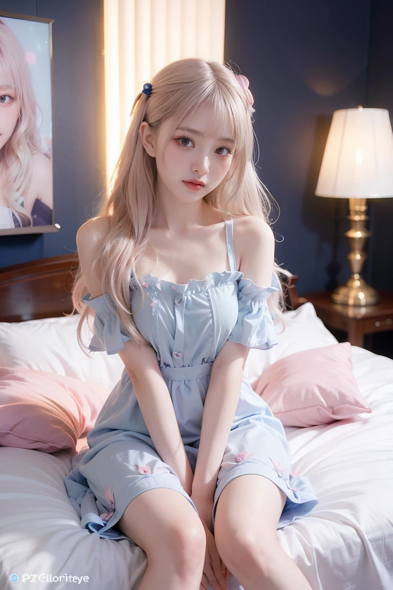 Realistic photos, RAW Photos, (masterpiece, Highest quality:1.2), One Girl, alone,Bony body、、(Knee-high socks) 、Earrings , blonde