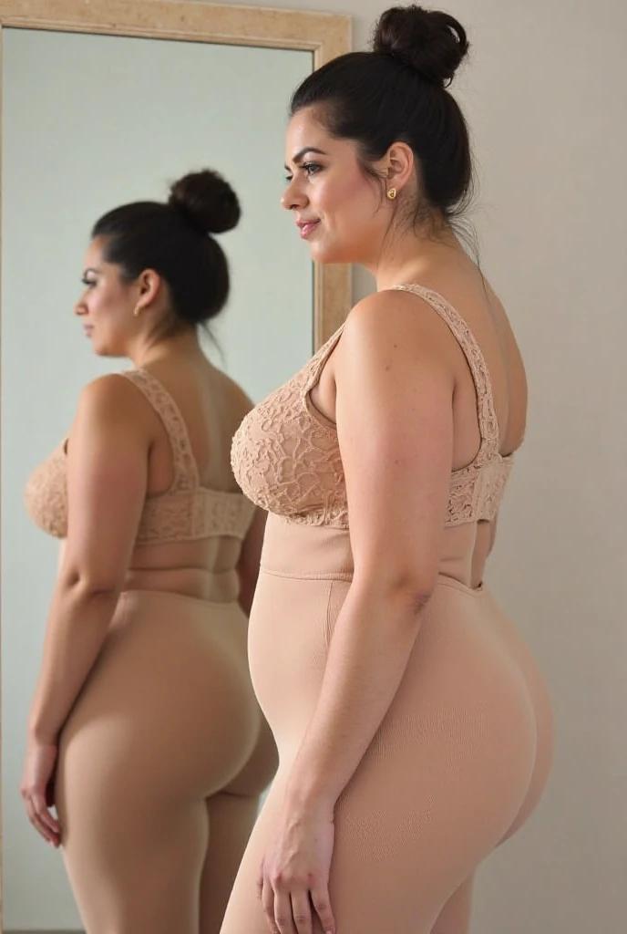 RAW photo,candid photograph, full body,photo of a beautiful,influencer,30yo Arab woman, detailed skin, naked, looking at viewer, thick body structure,white background,no background, candid pose,blue light, film grain, kodak color, instagram LUT