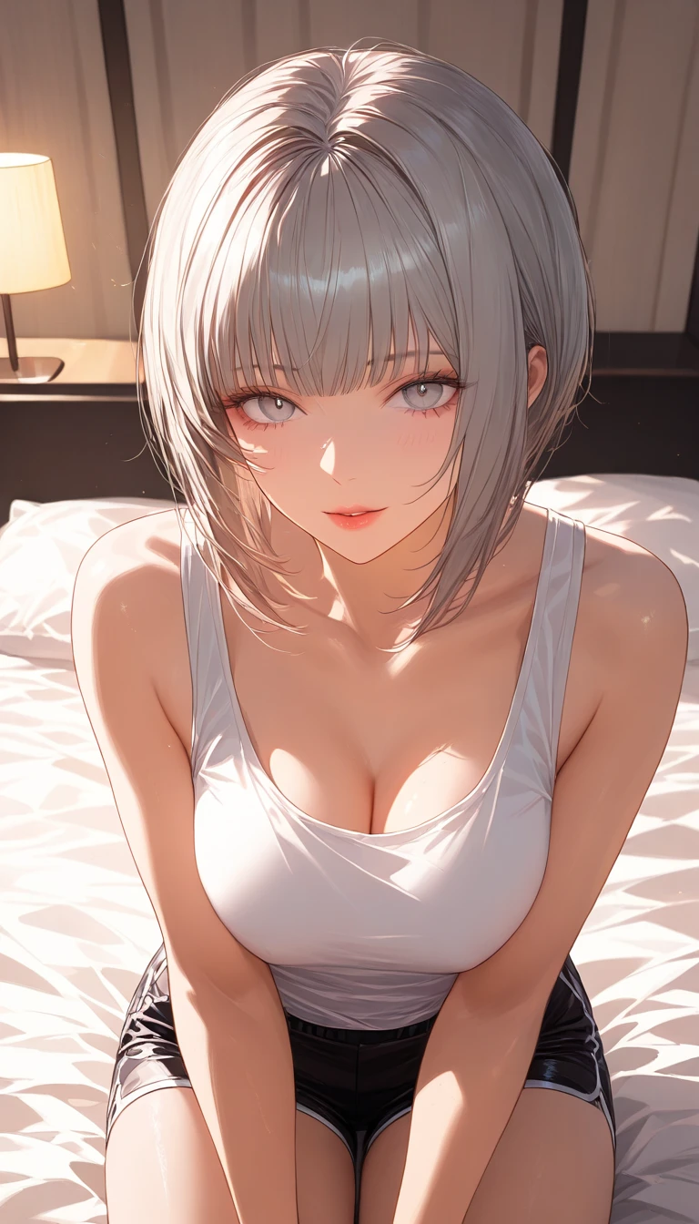 absurd, highres, ultra detailed, (1girl:1.3),
BREAK
, Create a minimalist design, with clean lines, simple shapes, and a focus on composition and balance.
BREAK
, Creates an environment of seduction and libido where a girl explores her body in a seductive way.
BREAK
, Capture an image in low light, with minimal lighting and a focus on the subtle details and atmosphere of the scene.
BREAK
, Create a scene of a white-haired girl, with an eye patch, lying on a white bed in a seductive and sensual way.