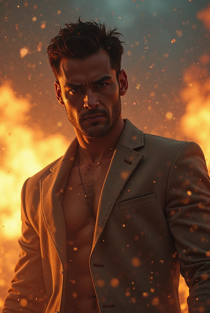 timeless style,,(extremely detailed CG unity 8k wallpaper), full shot body photo of the most beautiful artwork of indiana jones holding a torch, torn jacket,focus on male, male focus, man, real human skin, (navel, navel hair, nipples, pectorals,pants:1.2), nostalgia professional majestic oil painting by Ed Blinkey, Atey Ghailan, Studio Ghibli, by Jeremy Mann, Greg Manchess, Antonio Moro, trending on ArtStation, trending on CGSociety, Intricate, High Detail, Sharp focus, dramatic, photorealistic painting art by midjourney and greg rutkowski,