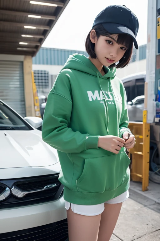 (((Japanese female elementary school student)))(10 year old girl) ((((10 year old girlが一人、solo)))) whole body写真 Full Shot Short Hair A low ponytail whole body Thighs (share) (Dark, tanned skin) Winter clothes I only wear a long hoodie as my everyday clothes Half-open zipper cute (smile) Fitting room in a clothing store Shot from between the legs Spread your legs shareを開く Through the gap(Panties)I can see shorts