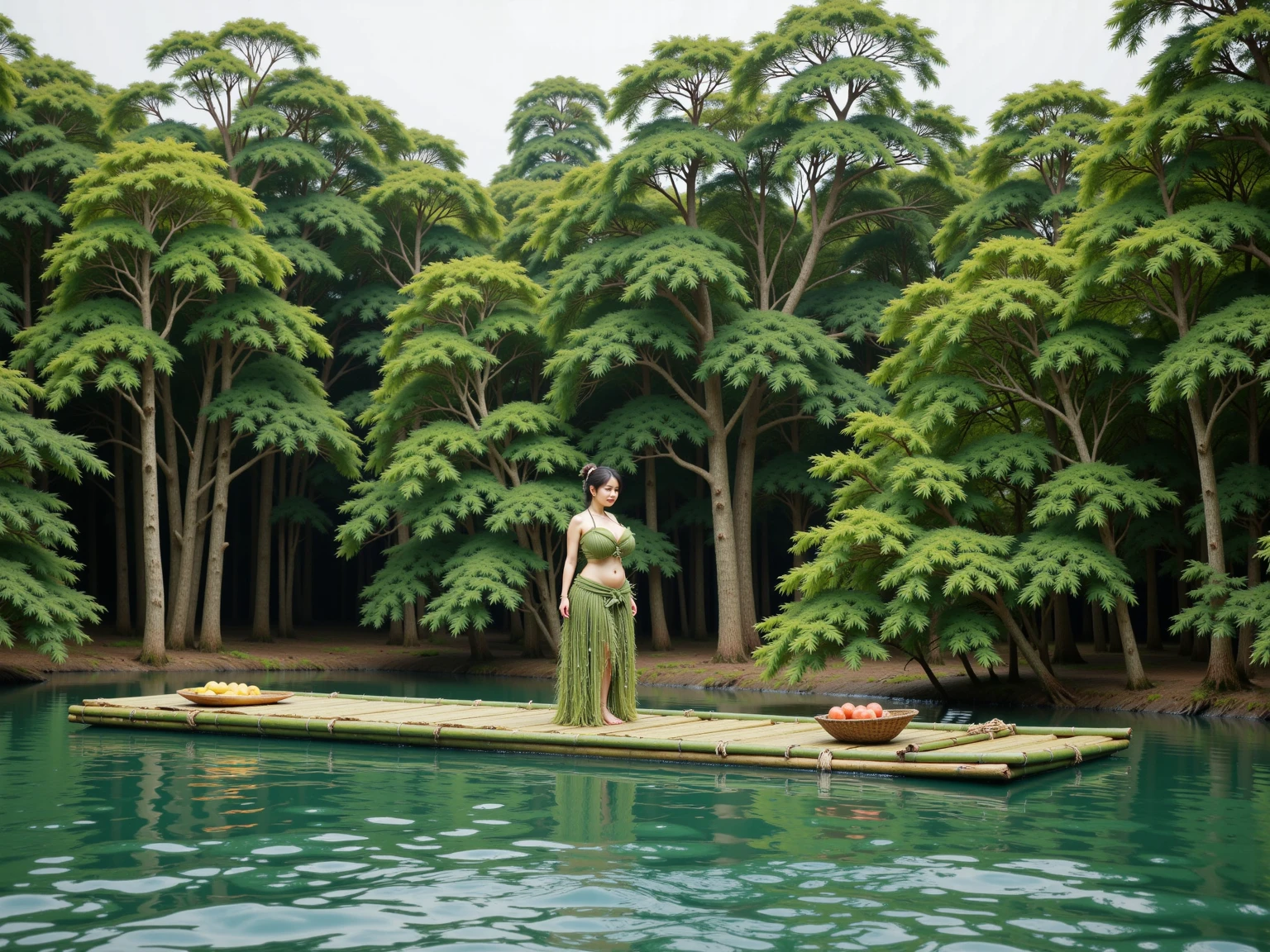 there is a woman in a green bikini standing in a pool, green swimsuit, green bikini, wearing two - piece swimsuit, in a luxurious pool, gorgeous chinese model, on a sunny day, gorgeous young korean woman, xintong chen, jiyun chae, jia, shot on leica sl2, jessica, heonhwa choe, ji-min