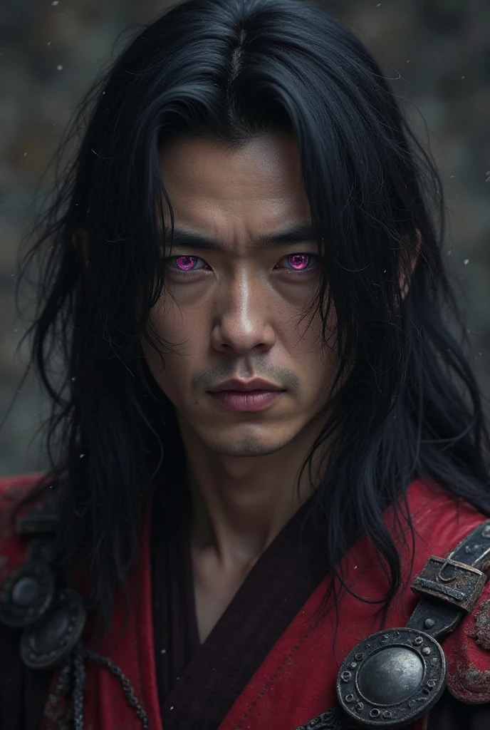 A 1 American teenage warrior man prince.
Her medium black hair with red tips and her blue eyes.
The prince's clothing must be black with red. Behind him is a black dragon phoenix..
Must have American features.