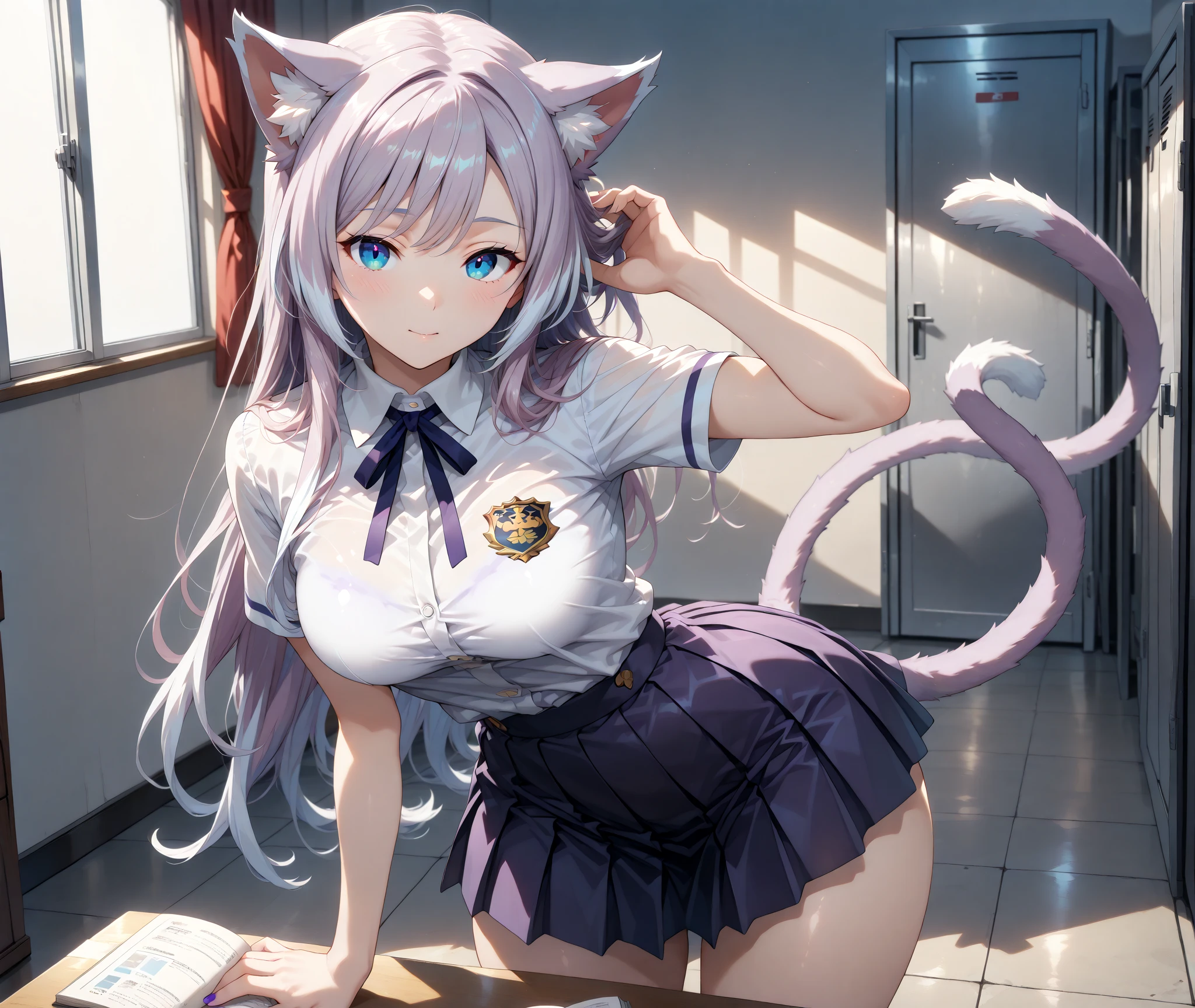 schoolgirls,White clothes,high qulity,anime big breast,Doomsday style --auto