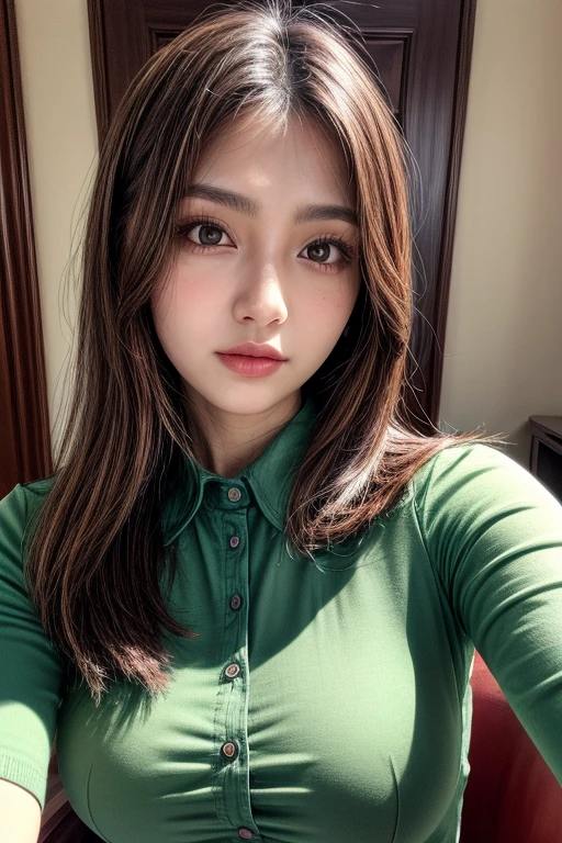 ((highest quality, 8K, masterpiece:1.3)), concentrated:1.2, Perfect body beauty:1.4, Hips:1.2, ((Delicate Hair)), (Colorful summer wear、Short sleeve、Shorts set、pajamas、 :1.1) , ((highest quality、8K、masterpiece:1.3))、1 Girl、A sloppy smile、Esbian all over、Slim face、Big 、Beautiful woman、(Dark Brown Hair)、、1.1、Flickering Valley、Detailed eyes、double eyelid、Blurred Background、超Slim face、Looking down、Bedroom、