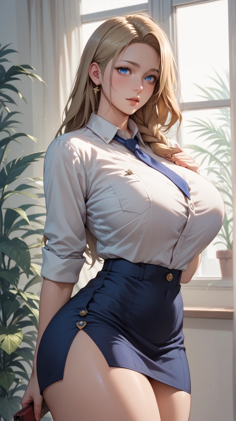 Standing full length mature woman with big breasts, voluminous breasts, curvy breasts, fishnets, mujer madura de pie altura completa de Whole body entero BIMBO, Best Quality, Very detailed, ultra 8k resolution,huge chest, shelter, vest, portrait, Whole body, Victoria's clothing, long dress, gentleman, pants, black leather suit, medieval city, vest,Polo shirt, long skirt