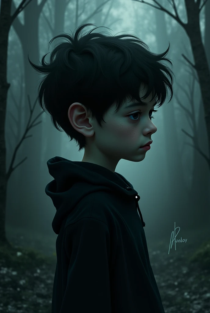Dark haired brunette boy 