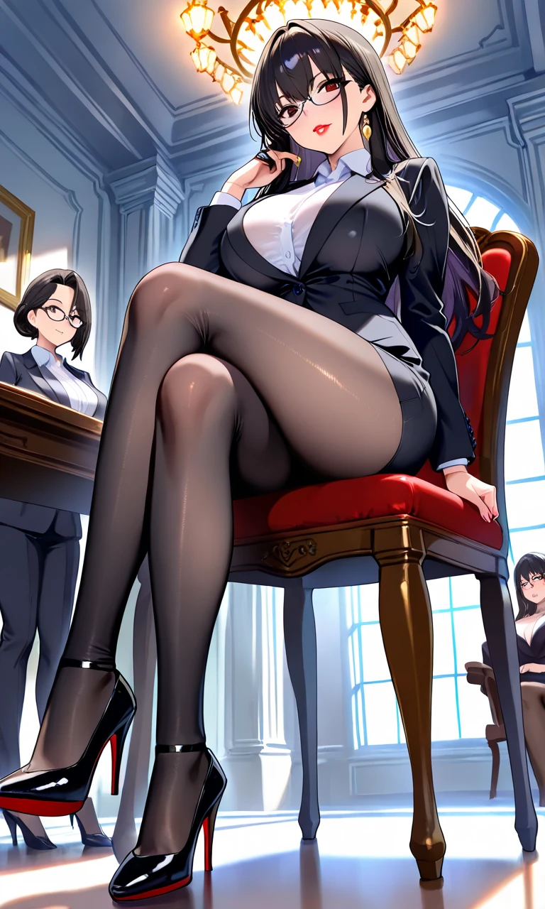 One Woman、casino、大規模なcasino場、dealer、女dealer、Large crowd、beautiful girl, Highest quality,  Black Pantyhose、Best、casinodealer、Tight Skirt、panties under pantyhose、Stand with your legs spread、Thick thighs、Big 、Big Ass、Short Hair、Sweaty body、Angle from directly below、Sweaty crotch、Cut the cards、Orgasmic face、Dirty sound effects、Ecstasy in a flashy way、目の前にLarge crowd、put your feet on the table