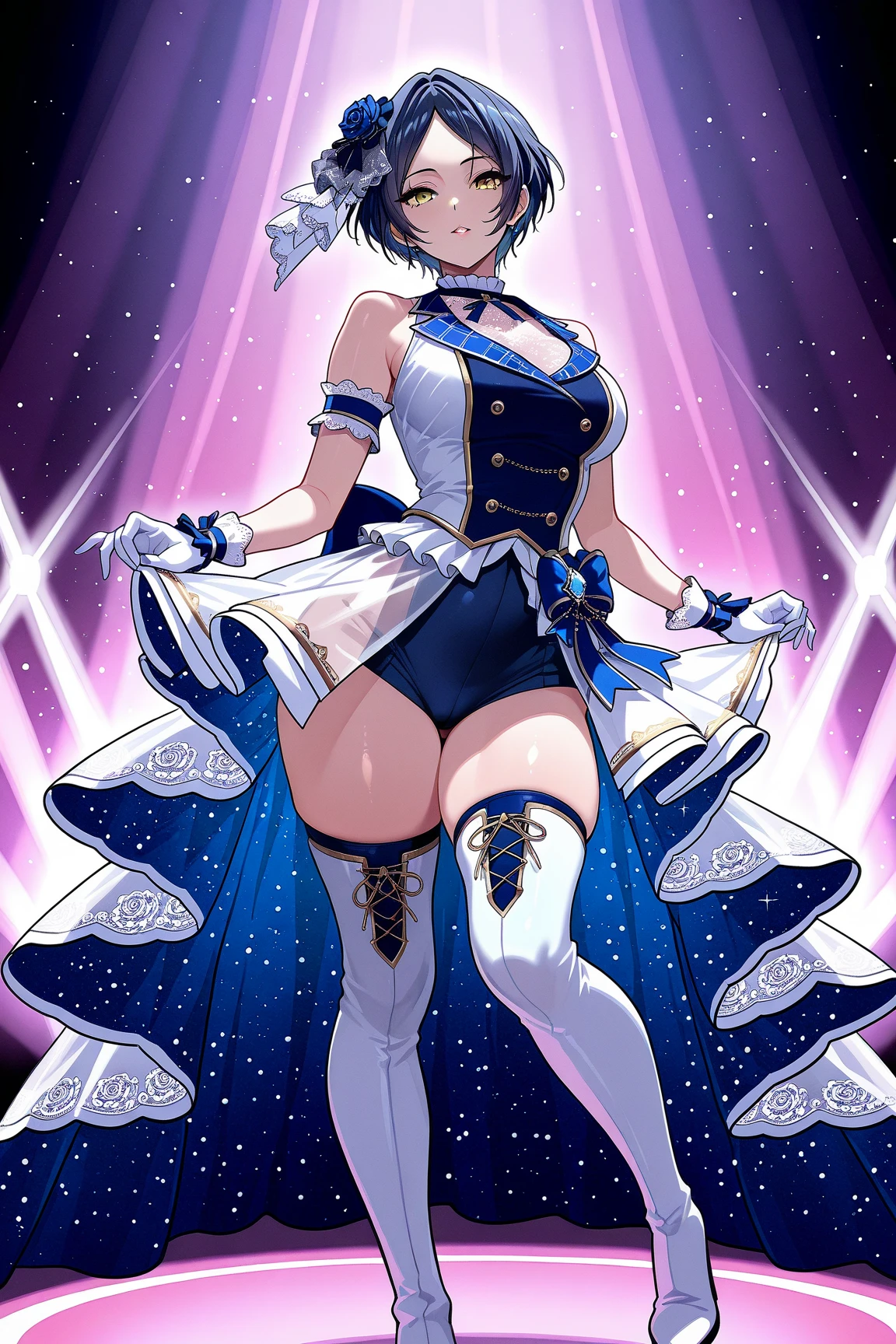 Magical Girl // Short skirt // magic wand // short hair // stars in eyes // gigantic boobs // high quality image