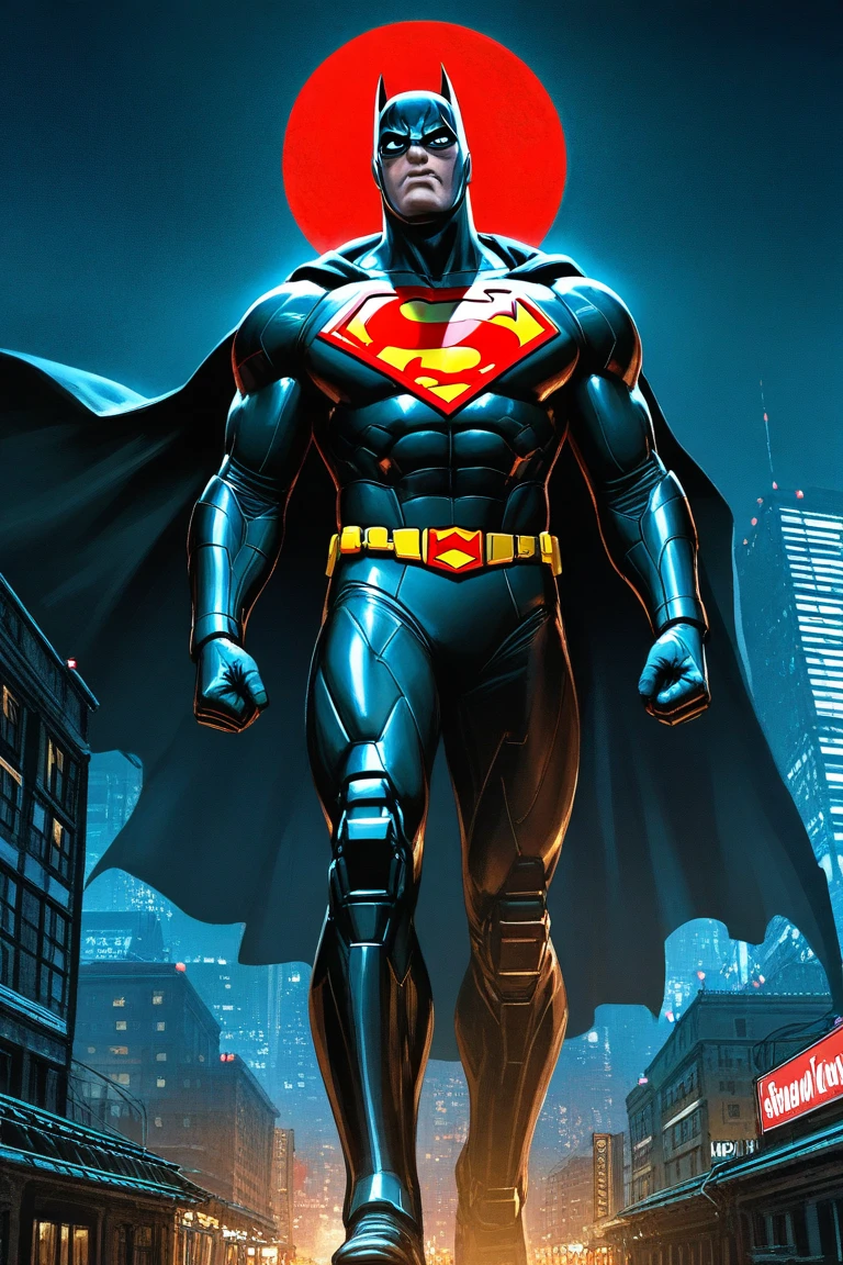 super man with black panther dress