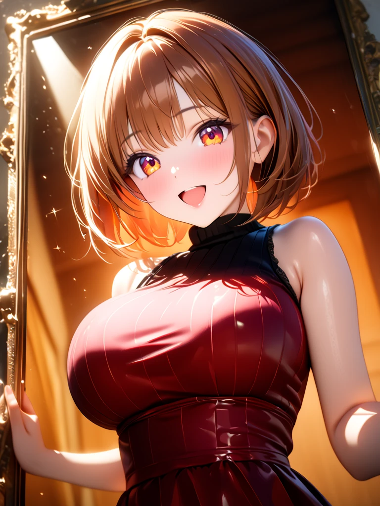 nsfw:0.5, (((HHH))), a precious special bitch hentai porn scene, Express all her emphasized feelings through her facial expressions and posing, 
ultra masterpiece, ultra high quality, spectacle scale, photorealistic:1.3, ultra high resolution, described in ultra fine detail down to the minutiae, high-quality textured, clearly, depth of field, good composition, good lighting, (close-up shot),
sexy, sensuous, erotic, eros, maniac, horny, sexually aroused, craving:1.1, (panting), messy, loose, sticky slimy, (raw), shiny, glaring, (colorful), 
flashy high-end sensual hostess, (looking up and (enraptured:1.1 rapt:1.1 (half-open)) bedroom eyes to downward camera view)), 
wearing wrinkled ((vivid colorful (bright color (shiny satin) tempting sexy mini bodycon dress))), skindentation, Wedgie, erect nipples, 
beautiful sexy face, detailed mouth:1.1, detailed too shiny lips:1.1, large firm breasts, Delicious body, oily wet translucent skin, messy loose (updo) with side-swept bangs hair, gold simple necklace earrings, 
((blissful:1.5 ecstatic expression:1.1)), ((blush)), (((sweat))), a little particle sweat drops, (((steam))), ((sigh)), (((((ecstasy))))), ((((orgasm)))), (((ahegao))), cum on body,
executive private night bar lounge, sitting on the luxury sofa, Give me her special H service that captivates me, ecstatic attentive escort service energetically, Her sexual desire has increased, Her sexual energy has increased, Anyway she is a very intense pervert, 