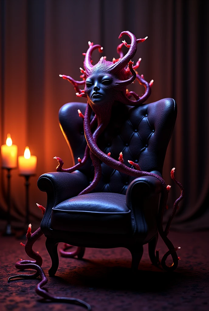 Queen, tentacle, Throne, Dripping slime, z3rg <lora:derv-z3rg-SDXL-000001:1>