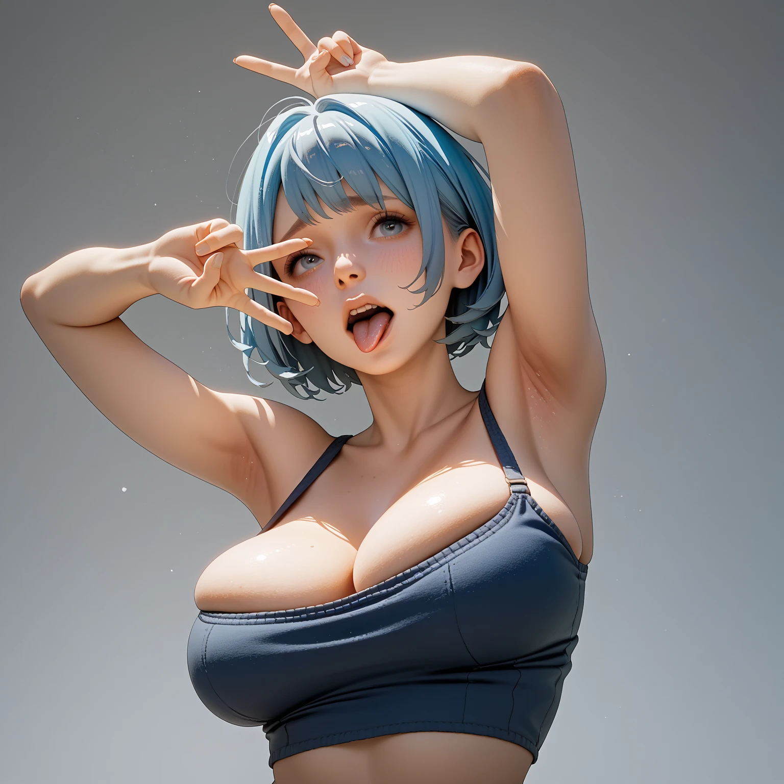  score_9, score_8_up, score_7_up, BREAK from front, ,macro angle,1girl,bulma, blue eyes, blue hair,bare shoulders, belt, cleavage, hair bobbles, hair ornament, hair over shoulder, ,large breasts,midriff, navel, one side up, red tube top, shorts, side ponytail, (strapless, tube top,under_boob:1.2),(arms up,arms up behind,contrapost,standing),(best quality)),(aesthetic,very aesthetic),(beautiful face and body),(realistic:0.2),anime,highly detailed,sharp focus,depth of field),anime style,studio anime,sharp focus,depth of field,vibrant colors,
