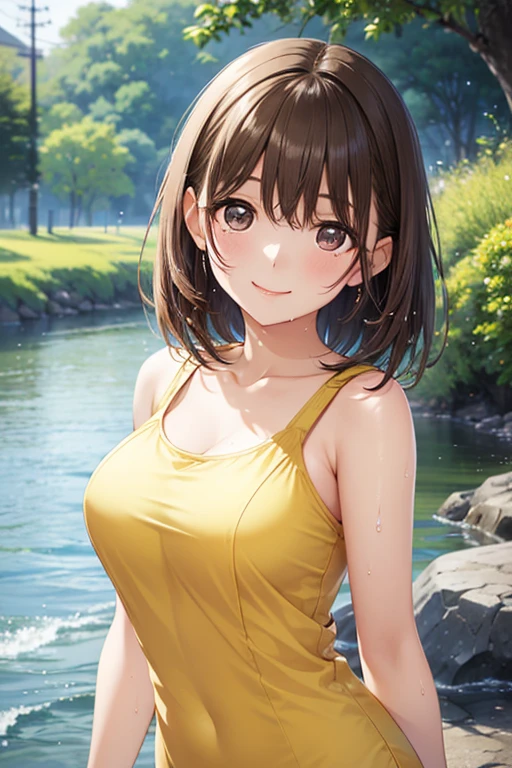 hight resolution、
One beautiful young woman、
(Soft Saturation:1.3)、(light skinned:1.2)、
(hyper detailed background、细致背景)、bokeh dof、
Romper,Portrait of smiling girl。When viewed from the front、The composition is symmetrical。
Look straight at you with serious eyes、Romper,(Yellow swimsuit)、(Yellow Bikini)、middlebreasts、
(NOWAI)、(hot onsen、strong lights、front lit、
(teen ager:1.3)、(cowboy  shot:1.2)、break
Angle from the front、
looking at viewert、
dynamicposes、


wakame、wakame、wakame、wakame、wakame、wakame、wakame、