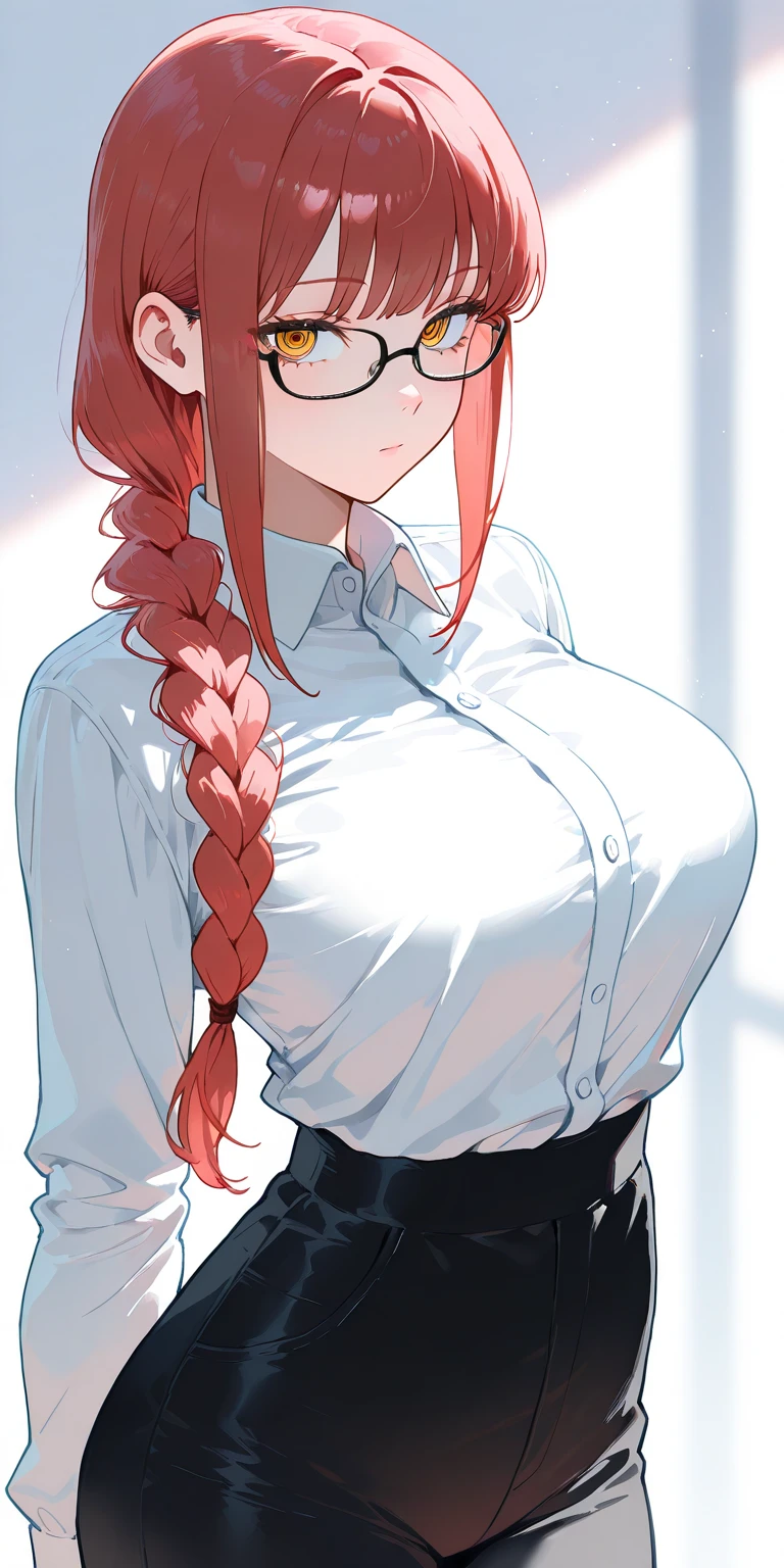 (Highly detailed, vibrant colors: 1.2), One Piece, Yuta, red hair on the left, gray hair on the right side, not wearing pants, Kamimi, Yandere, flushed cheeks, beautiful girl with fine details, while sweat is dripping down the body, Sick, enchanted thighs, sexy pose, protruding penis, futa, girl with a dick