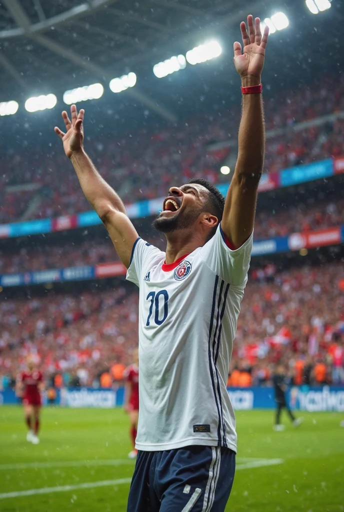 Footballer being worshiped