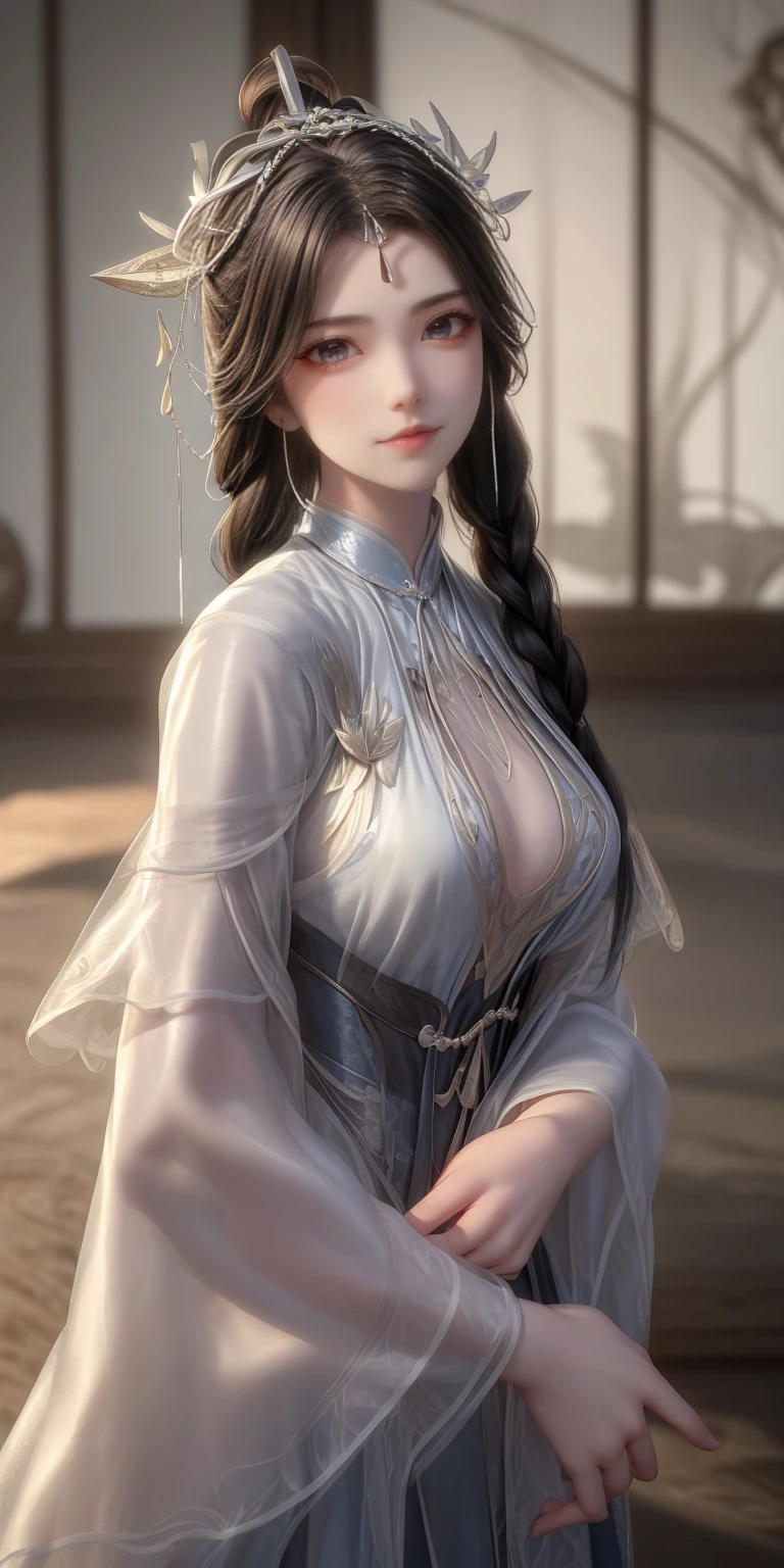 Big breast, cleavage, closed eye