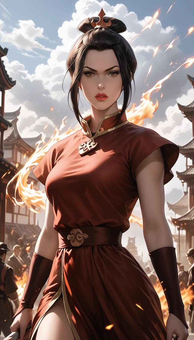 Nsfw, Princess Azula, revealing outfit,using a fire whips, intense gaze, 