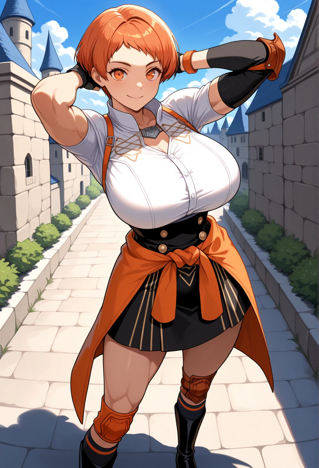 A 7 girl, Brunetette, with short brown hair and big eyes, shrinks as some boys surround her, laughing and teasing. She tries to hold back the tears, visibly scared.