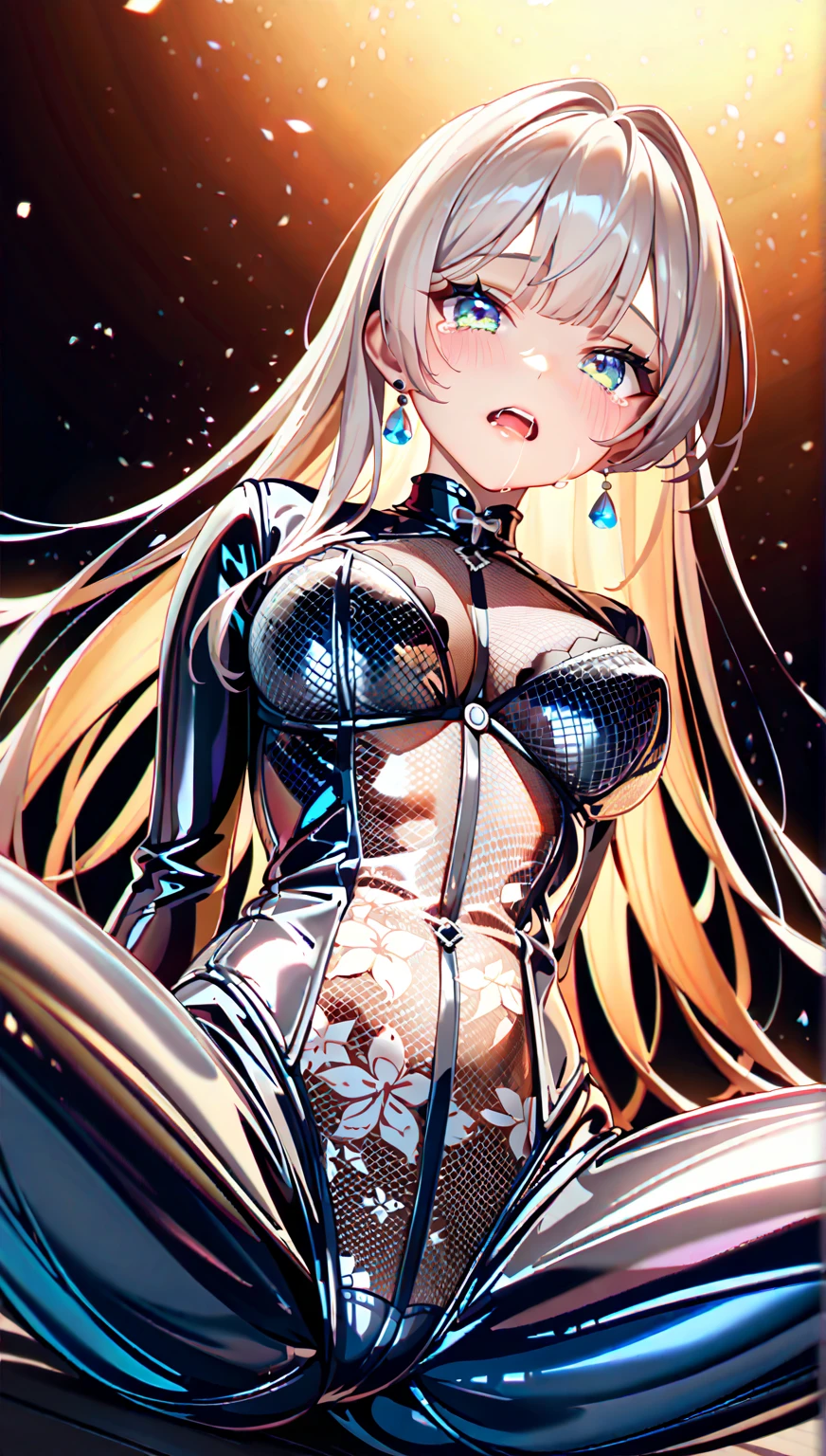 top-quality、realistic touch,high-detail、photoRealstic、Long body、captive beauty、big eye、huge tit、Strong platinum blonde eyelashes、platinum-blonde、Beautie、A sexy、full body Esbian、Sparkling eyes、Submissive smile、Flushed cheeks、Kamimei、thin-waist、Voluptuous thighs、Enraptured look、Raked bangs、The forehead is protruding、sleeveless、High school students in uniform 、skirts that are too short、clothes with wide open sides、Her boobs is covered by her clothes but visible from the side、No cleavage exposed