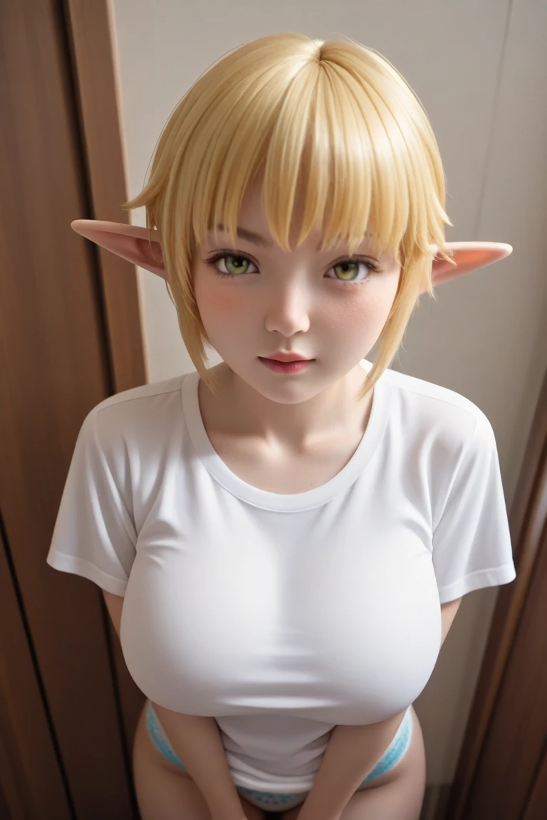 master piece, 3DMM, (1 mini girl), Desenho animado 3d, Olhar expressivo, [ POV: You meet a Tiny Elf in the forest and she begs you to have sex with her ]!, [ (short blonde Bob hair) (fleshy lips:1.2) ], [ parte superior do corpo (MAGRELO:1.2) (PEITOS ENORMES)! ], pestle waist, FINO E GROSSO, curved, (CINTURA PEQUENA:1.5), [parte inferior do corpo (maior:1.5) (QUADRIL LARGO) (BUNDA ENORME VOLUMOSA:1.5) (COXAS GROSSAS)! ], (PELE OLEADA)!, Shortstackbt, SAGGING BREASTS, cartoon style, sharp body angles, round eyes blue, big head, bright colors, outline, melhor qualidade, High definition, ultradetalhado, luz e sombra, natural lighting, post production, post editing, unreal engine, Sharp focus, cinematographic, detalhes intrincados, texturizado, blur, blush, Dynamic Pose, ((fantastic fantasy scene))!, ( scenario (hiper-realista RPG)  (magic forest) (tesouros e moedas cintilantes) ), Viewer view, (POV:1.0)!, Yabby v2, mini  like ELF vulgar blonde girl from the forest, (NSFW), usando mini vestido verde atochado, sem censura!, desejo