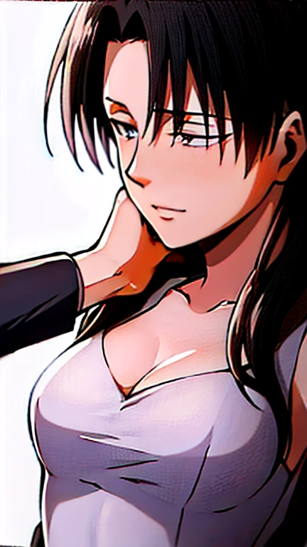 score_9, score_8_up, source_anime, , solo, ikuchan, 1girl, muscular, nude, revy, black lagoon, brown hair, upper body, front view, professional photography, professional photoshoot, cinematic, closeup, chest focus, chest only,  choker, red eyeshadow,