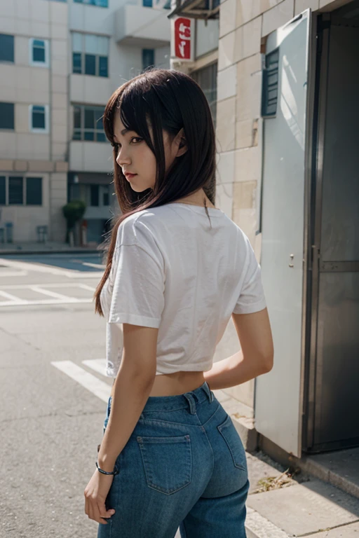 (In the back alley)、(beautiful girl, Baby Face)、One person、((Only wearing an oversized T-shirt:1.3))、Slender body line, Small and slender figure、((Sexy look:1.3, blush))、Beautiful breasts, Small beautiful butt, Thin thighs, Short pigtails、(Detailed eyes and face:1.3, Professional photography techniques, Cinema Lighting), (Highest quality, 8K, masterpiece:1.2, RAW Photos), (Photorealism:1.2), ((While kneeling, Pose with hands close to mouth:1.2)), (Detailed lips and hands:1.2)