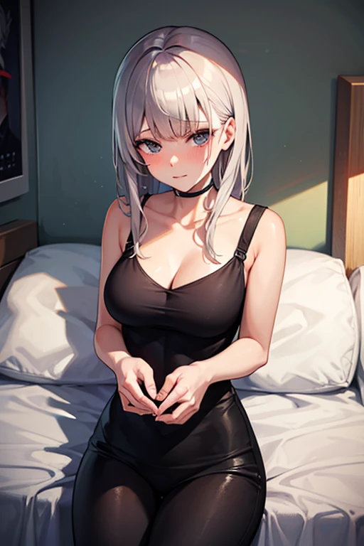 (masterpiece, best quality:1.2), cowboy shot, solo, 1girl, htmodeus, blush, looking at viewer, hands on own chest, heart-shaped pupils, virgin killer sweater, sideboob <lora:helltaker_modeus-10:0.8> <lora:virgin_killer_sweater:1>