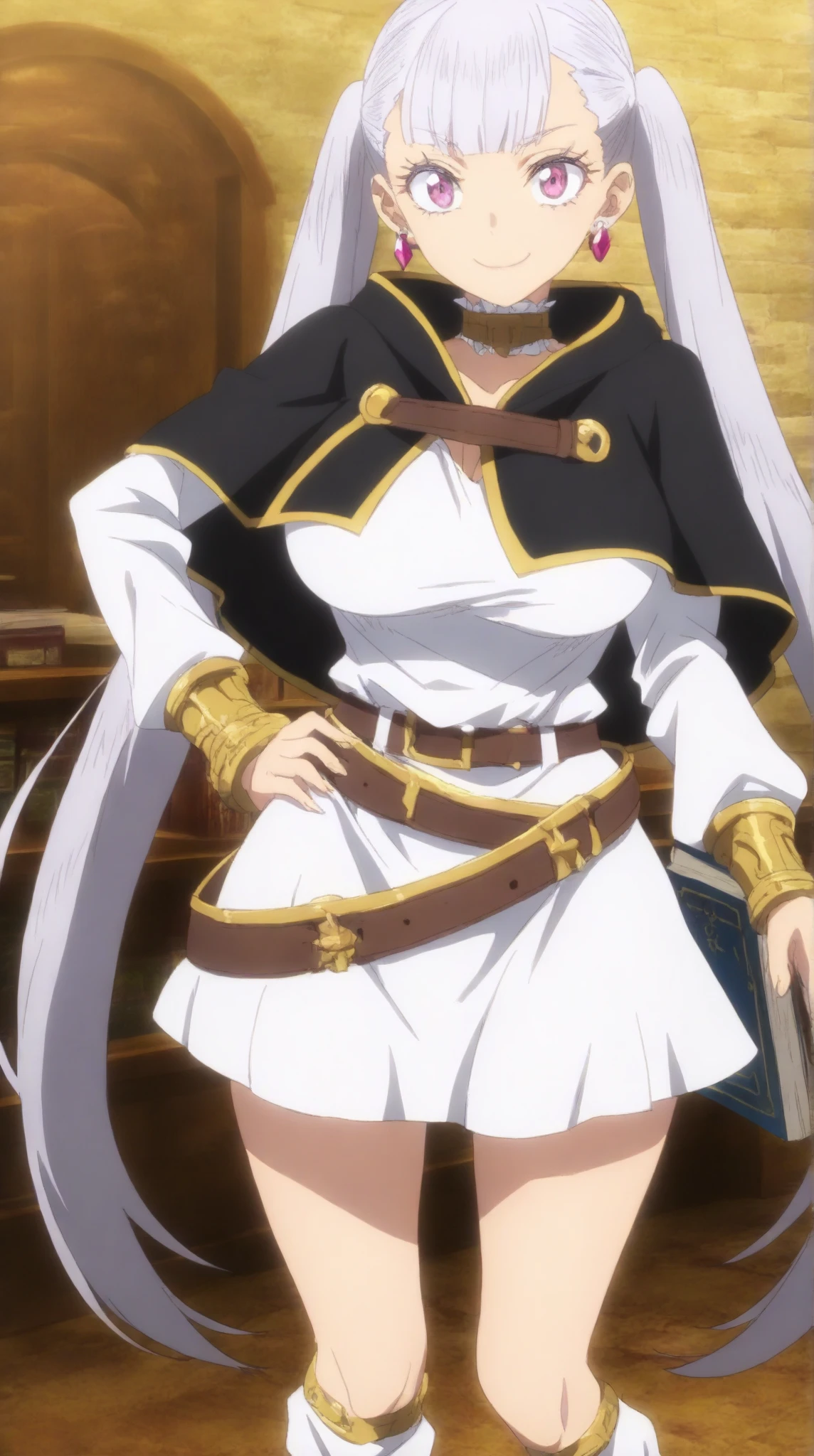 ((BLACK BACKGROUND,1:2, masterpiece)), full body MILF BIMBO standing with two long thighs and two high heels, red eyes, silver white hair, short bob style hair, big breasts, cleavage, separate sleeves, tiara royal, long cape up to two feet, yellow bikini, hands on waist, navel, lustful smirking smiling, smile face (red blushed, red cheeks), metal shoulders, gold sleeveless armbands, black leather choker slave collar, shackle bracelets, sex slave red crest, full body MILF BIMBO standing with two long thighs and two metal sandals, red eyes, silver white hair, short bob style hair, big breasts, cleavage, separate sleeves, tiara royal, long cape up to two feet, yellow bikini, hands on waist, navel, lustful smirking smiling, smile face (red blushed, red cheeks), metal shoulders, gold sleeveless armbands, black leather choker slave collar, shackle bracelets, sex slave red crest, pauldrons, breastplate, corset, eye focus, full body, whole body. 1solo . slave fighter, loincloth standing, hands on hips, metal sandals, backpack, choker, big belt, view from below, feet together, bracers, tiara)