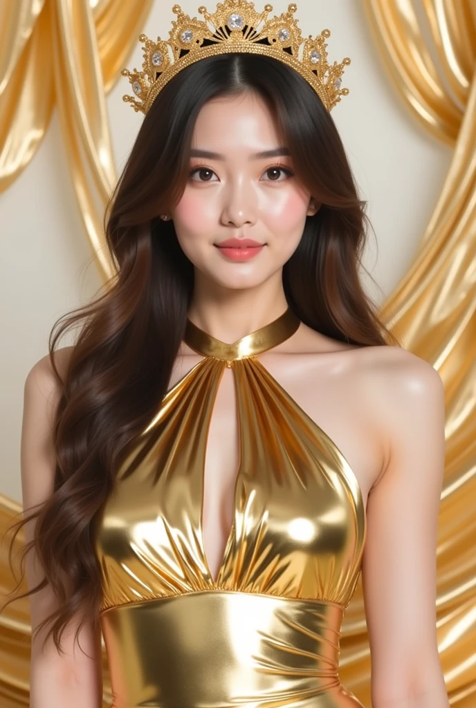 dressed ((super elaborate extravagant microscopic evening wear:1.23)), ((details of a very beautiful face:1.55)), ((Ultra-realistic最high quality))16k resolution, ((photo realistic:1.55)), (1 girl:1.4)21 year old, fashion supermodel、cinematic lighting, (Increase quality:1.4), (best quality real texture skin:1.25), (ultra detailed eyes:1.5)), finely detailed face, ((finely quality eyes:1.4)), (tired and sleepy and satisfied:0.0), (detailed lips:1.33)、(Detailed nose:1.25)、(Increase body line mood:1.1), (Increase skin texture beauty:1.3), ((ccurate, award winning:1.4)), ((absurdres)), ((sharp focus)), UHD, ((body shot to knees:1.32))、