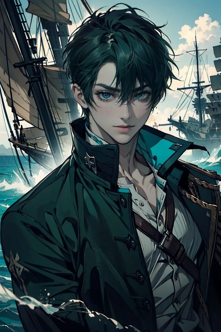 ชาย Trafalgar D. Water Law กางเกงยีน , , sea ,moon , stand , holding a sword, nighttime , short black hair , Trafalgar D. Water Law , เหมือน one piece Law trafalgar , One Piece poses one peice Law ,