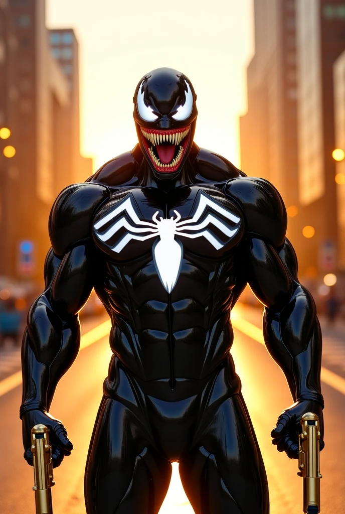 ,Venom,NSFW, White background, big chest, whole body,