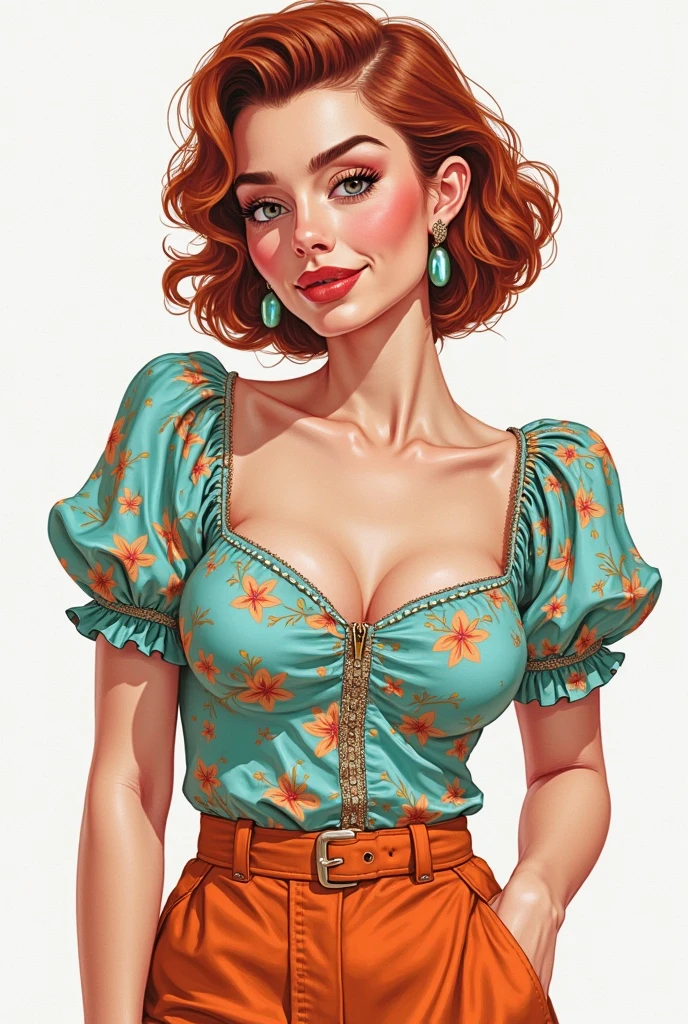 1977, reine, BBW, Très détaillé, prêt, Tout de suite, tres moulante, Femme érotique séduisante, Busty, cheveux long ), centré sur le visage, visage concentré, yeux sexy teasy , Ultra réaliste , Planifiez à grande échelle, lumière,  bas de nylon, talons hauts, sourire, taquine, Photo primée,  vert bleu canadian, teen aux gros seins adolescent, rousse BBW, photo vintage, archives, 6 pieds de haut, très Busty, visage parfait, érotique, , tache de rousseur,  Suscité, Tir américain (3/4 coups)  moulant, montrant son sein droit, Foires, belle,  pin-up fille,