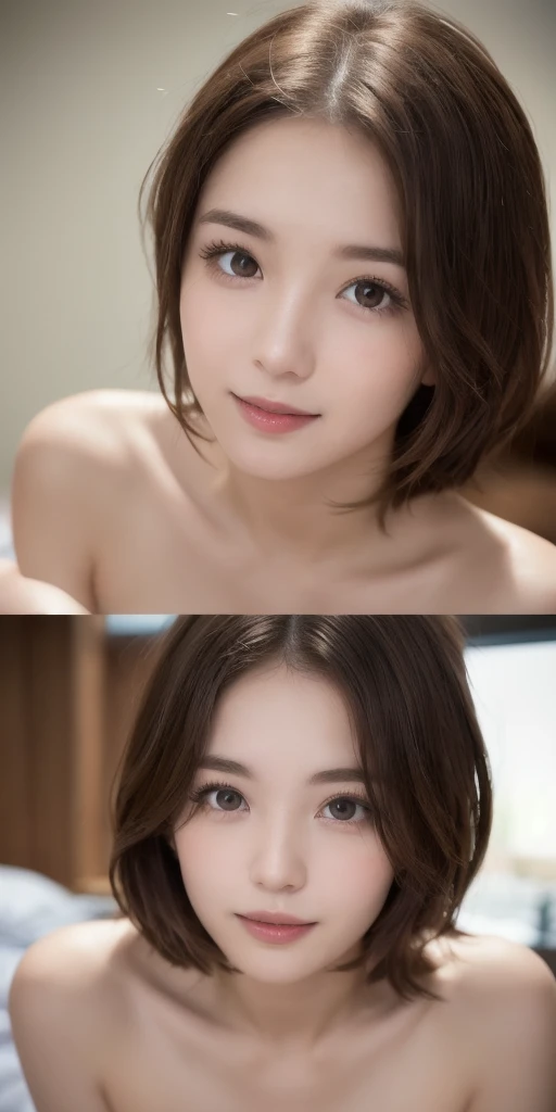 masterpiece、Highest quality、High resolution、Tabletop、wallpaper、Realistic、Bright lighting、Professional Lighting、Face Light、Smooth lighting、Japanese women、Adult、Beautiful woman、action、gravure、sexy、poor、so beautiful、Beautiful Skin、Beautiful and detailed、Detailed face、slim、moderately、short hair、Brunette Hair、Brown eyes、Looking at the camera、I have a sax