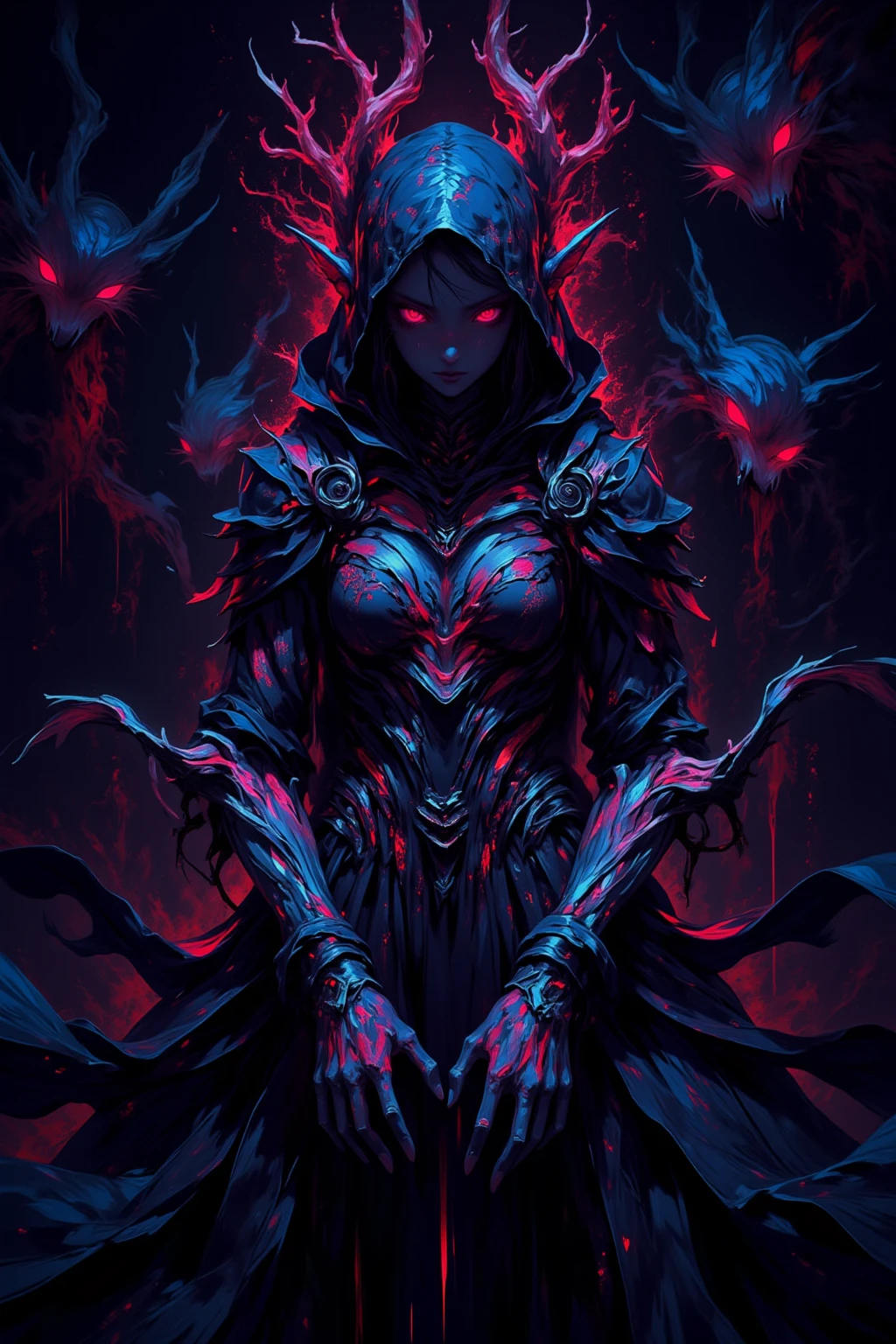 ((creepy)), Hyper detailed ultra sharp, (((bloodwave))), ornate, intricate, digital painting, concept art, smooth, sharp focus, illustration, full body, 8 k, (((full body))), long flowing hair, (((((horror))))), woman --auto