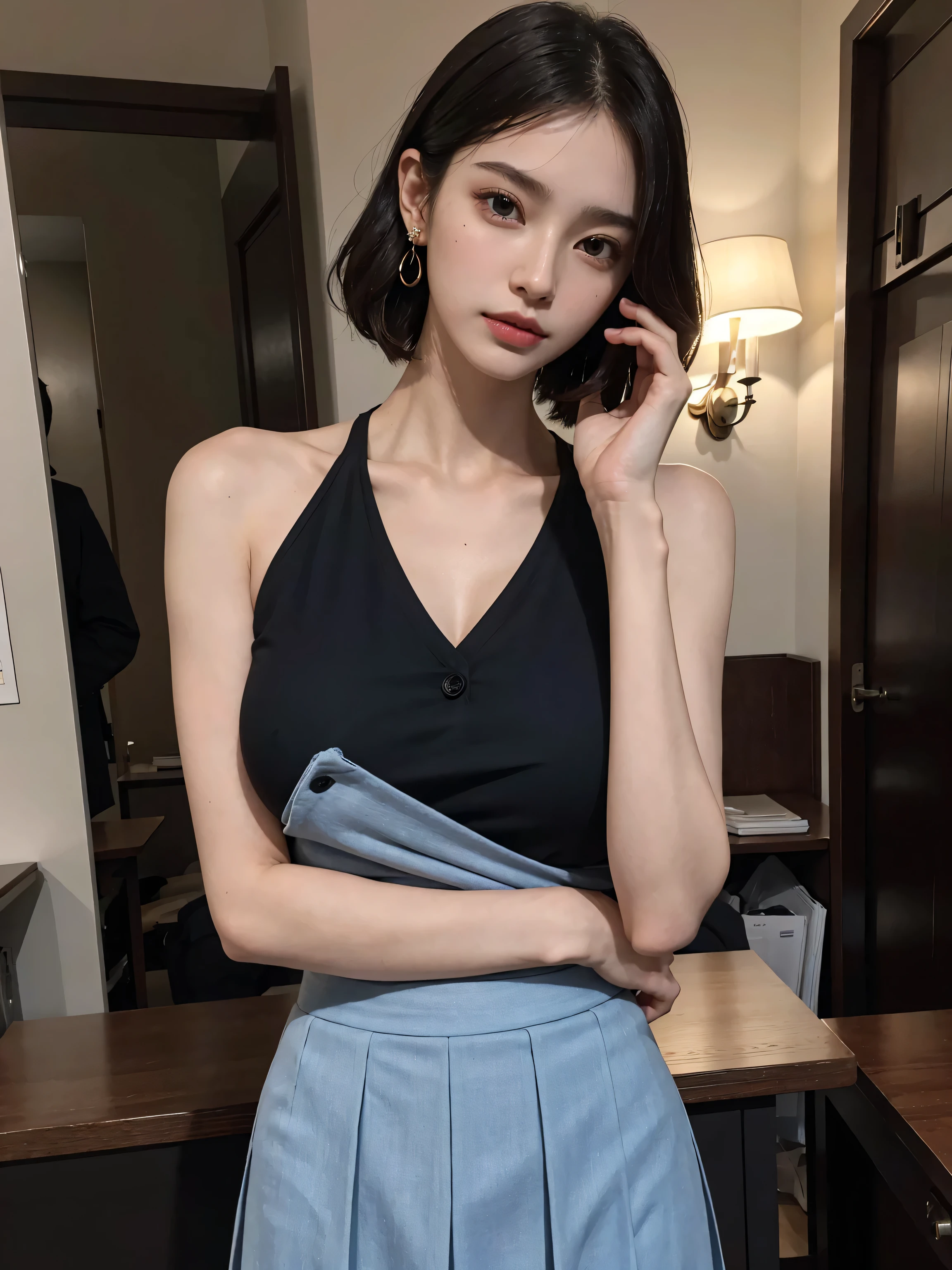 one girl, UHD, masterpiece, anatomically correct, textured skin, super detail, high quality, Surrealism,22 years old,kawaii,Japanese,short hair,Use natural light and color,in tokyo,night street